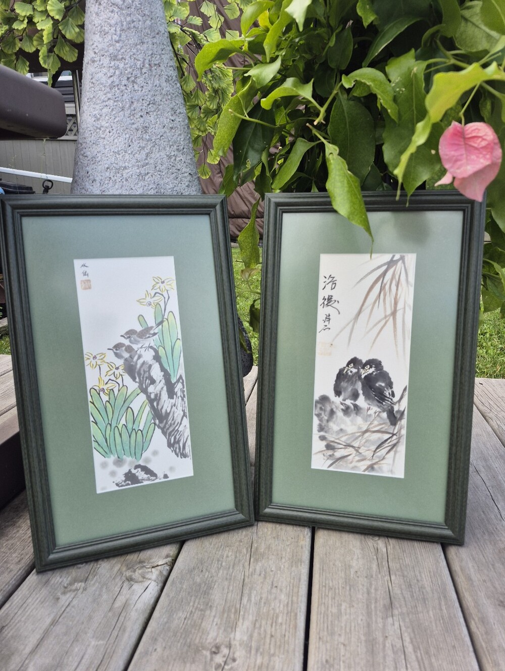 Oriental Framed Art - Birds and Botanical - Asian Brush Painting - Artist